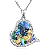 LWQQWL Animal Necklace for Women Necklace 925 Sterling Silver Heart Cute Animal Pendant Necklaces Jewelry Gifts