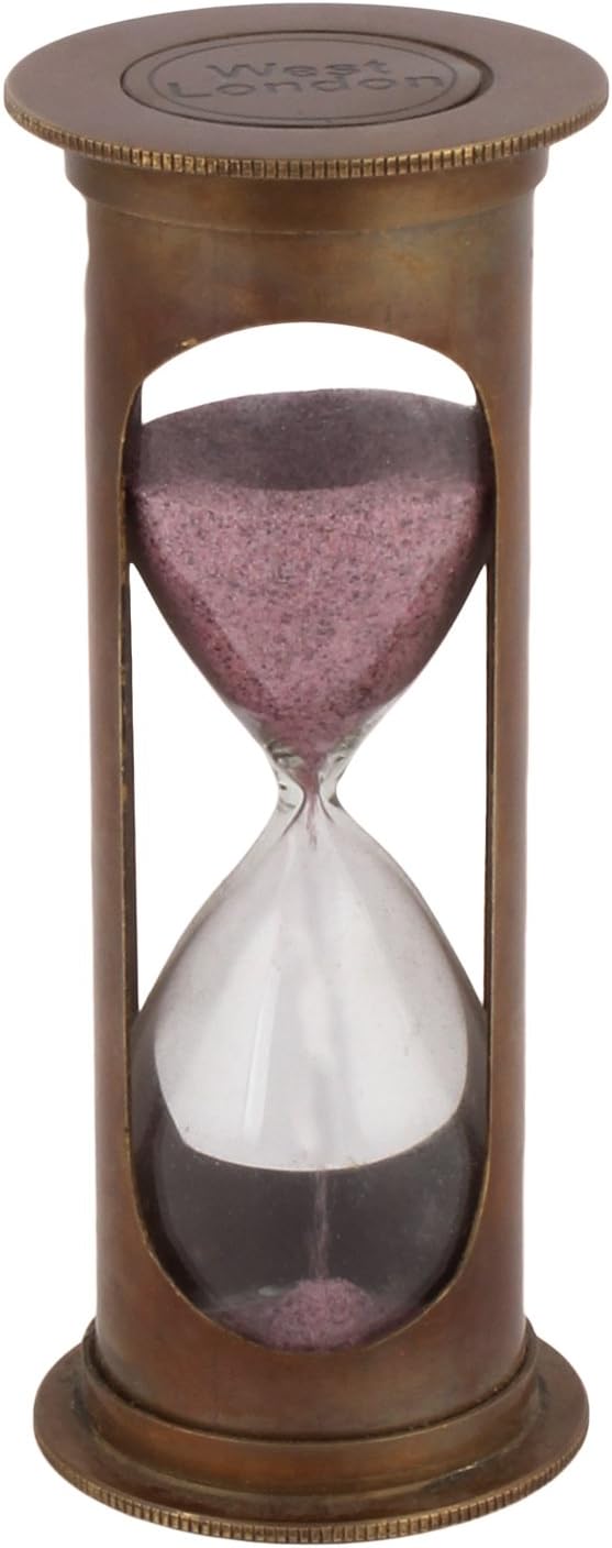 Artshai Antique Look 3 Minute Hourglass, 4 inch Height, Brass Made,West London Design