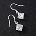 KOREA-JIAEN Fashion Jewelry Chests S925 Sterling Silver Plated Base Dangle Earrings (Cube)