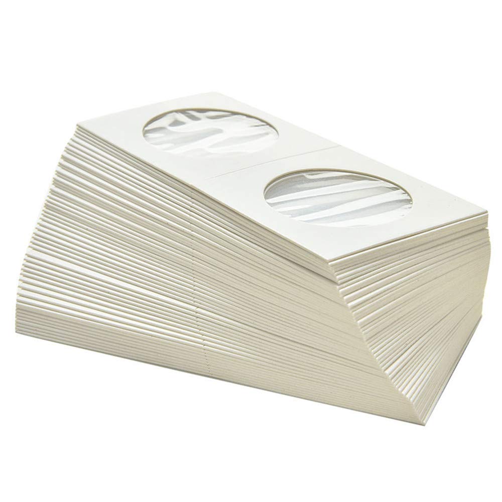 byou Cardboard Coin Holder, Flips Coin Supplies 100 pieces 50 * 50mm Holder for Coin Collection Storage Protection 2 sizes 20.5mm 31.5mm