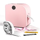 Phomemo Label Maker Machine with Tape, P12 Bluetooth Small Label Makers with Multiple Templates Ribbon Printer Machine for School, Name Tag, Home, Office, Kitchen, Gift Wrap, Pink