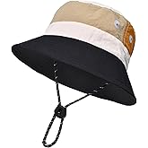 Outdoor Kids Sun Hat Quick Dry Bucket Hat Multiple Color Patchwork for Boys Girls 8-15 Years UPF 50+ Summer Beach Hats