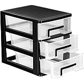 SEWACC Clear Desktop Drawer Storage Organizer Rack Three-layer Transparent Cabinet for Efficient Space Management for Makeup Office Supplies and Home Organization