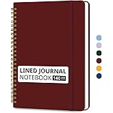 Taja Lined Spiral Journal Notebook for Women & Men, 140 Pages, College Ruled Hardcover Notebook for Work & Note Taking, Journals for Writing, A5(5.7" x 7.9") – Burgundy