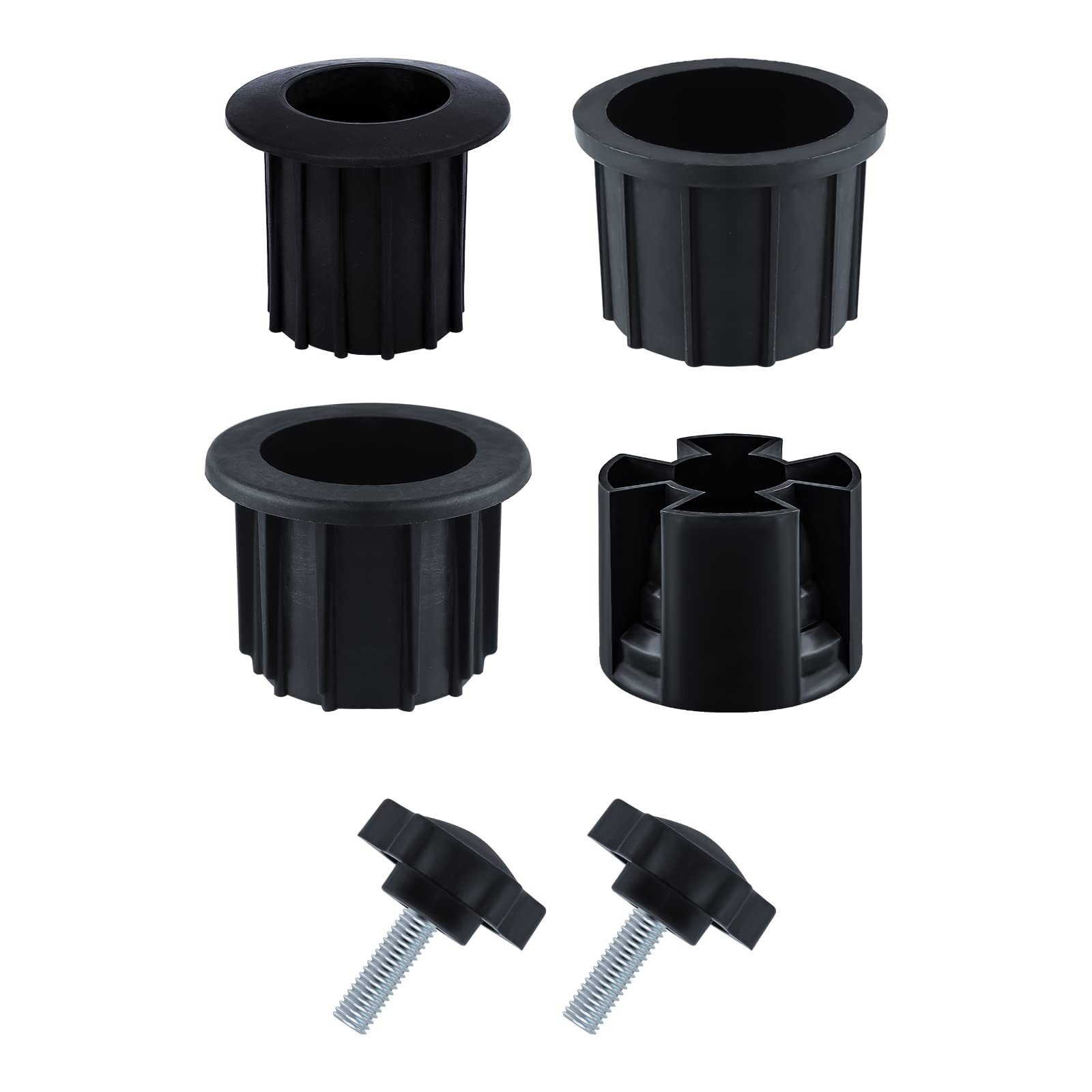 TOYMIS 6pcs Umbrella Stand Replacement Parts, Umbrella Stand Pipe with Star Hand Knob m8 Umbrella Stand Parts Patio Umbrella Accessories for Patio Table Balcony Backyard (Black)