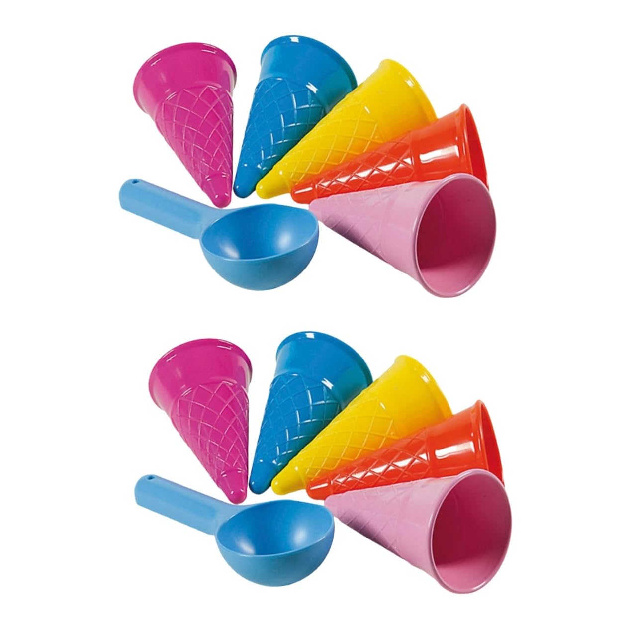 TOYANDONA 2 Sets 6pcs Kids Beach Toys Ice Cream Cones Scoop Set Ice Cream Sand Toy Ice Cream Cones Outdoor Beach Toys for Kids Toddlers (Random Color)