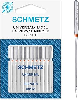 SCHMETZ Nähmaschinennadeln: 10 Universal-Nadeln, Nadeldicke 80/12, 130/705 H, auf jeder gängigen Haushaltsnähmaschine einsetzbar