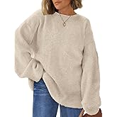 LILLUSORY Womens Oversized Tunic Sweaters Winter Cozy Tops Cute Chunky Crewneck Plus Size Pullover Long Sleeve Clothes