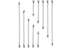 PATIKIL 2/3/4/5/6 Inch Necklace Extender, 10 Pack Necklace Clasps Chain Extenders Extension for Necklaces Bracelet Jewelry Ma