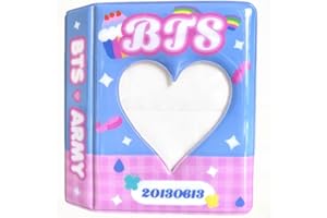 ACHOI 3 Inch Photocard Album Kpop Mini Photo Album, Love Heart Hollow Photocard Id Holder 64 Pockets Photocard Binder Kpop Photocard Holder Book, Pink