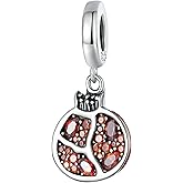 MEITAIHE Fruit Charms for Bracelets Womens Beads 925 Sterling Silver Charm Enamel Apple Pink Sweet Strawberry for Jewelry Making