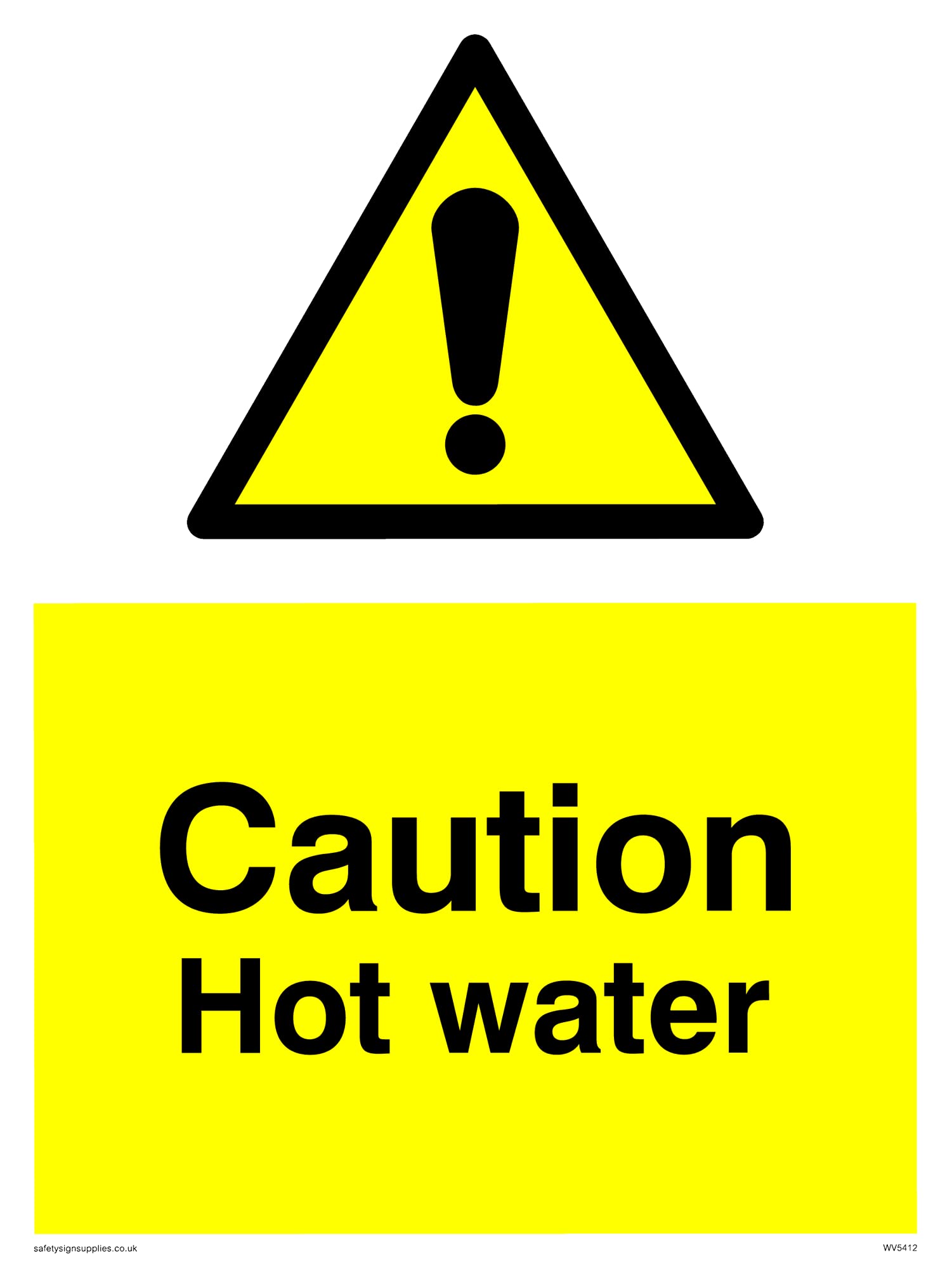 Pack of five - Caution Hot Water Sign - 150x200mm - A5P