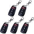 433mhz Gate Opener Remote, 5Pcs 433mhz Wireless Learning Code Remote Controller Cloning Remote Control Keychain 4 Button Garage Door Opener Remote for Electric Garage Door Car