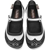 Hot Chocolate Design Whimsical Women's Mary Jane Flats | Round Toe, Adjustable Buckle Strap, Cushioned Arch Support, Vegan, Non-Marking Sole