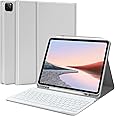 TQQ for iPad Air 13-inch (M3/M2, 2025/2024) & Pro 12.9 inch Case with Keyboard, Keyboard case for 12.9-inch iPad Pro 6th/5th Gen - with Pencil Holder for iPad Air 13-inch/iPad Pro 12.9 (Gray)