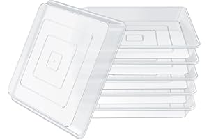 TAQIXI 6 Pack Square Clear Plant Saucer 6 8 10 12 14 16 Inch, Durable Thick Plant Pot Dish for Flower Pot, Plastic Plant Tray to Catch Water for Indoor Outdoor(8 Inch, Clear)