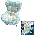 Ezcora Labubu Car Seat with Soft Furry Cushion for 10-17cm Dolls, Clips onto Car Air Vent, Includes Seat Leg for Desktop Display