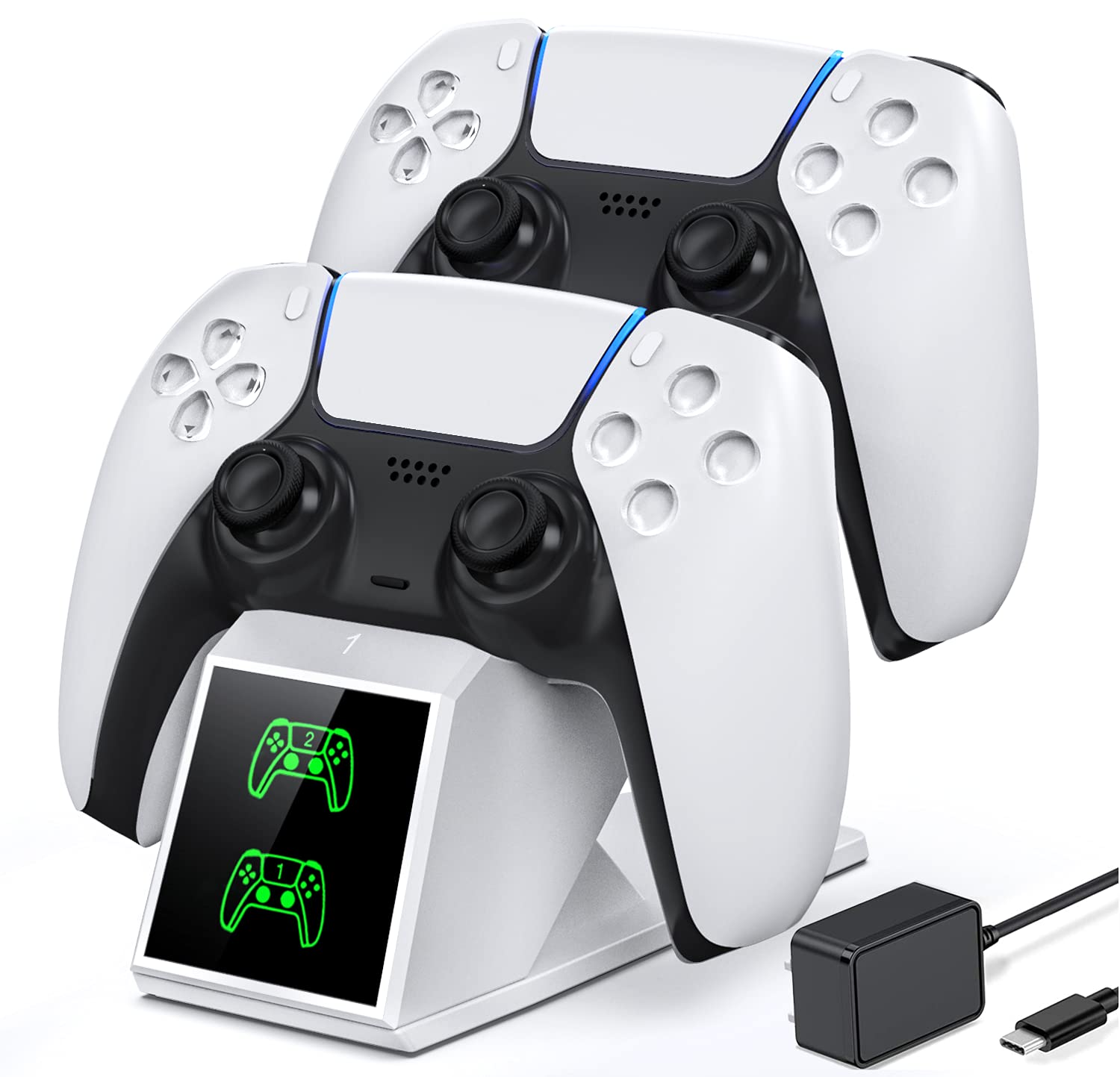 PS5 Charging Station for Dualsense Controller, OIVO Dual Controller Charger Dock for Playstation 5 Controllers with LED Indicator- 5V/3A AC Adapter Included