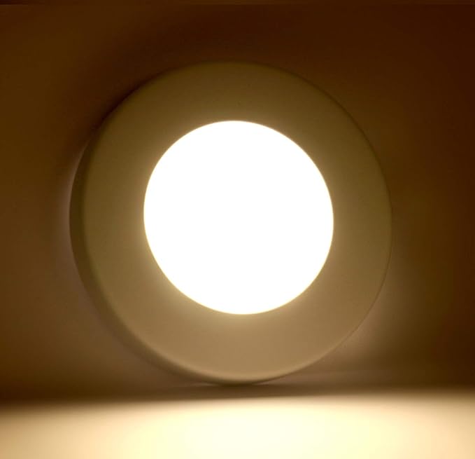 Kohinoor Lights 3WATT Round Led Surface (Ceiling Mount) Panel, Slim Round Style,Warm White with IC Driver Pack of 1