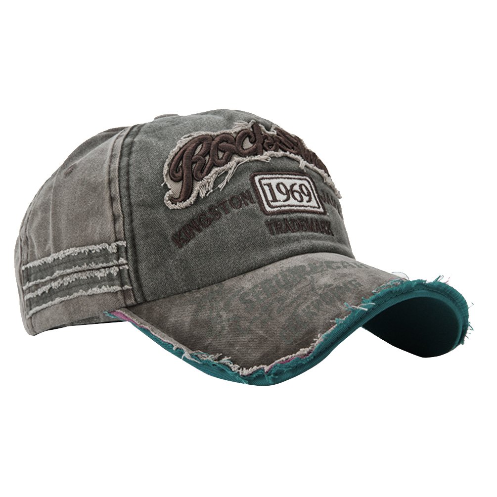 Vbiger Uomo Donna Strappato Cappellino da baseball Chic Casquetee Cappello Trendy con squisito motivo a ricamo, Blu scuro