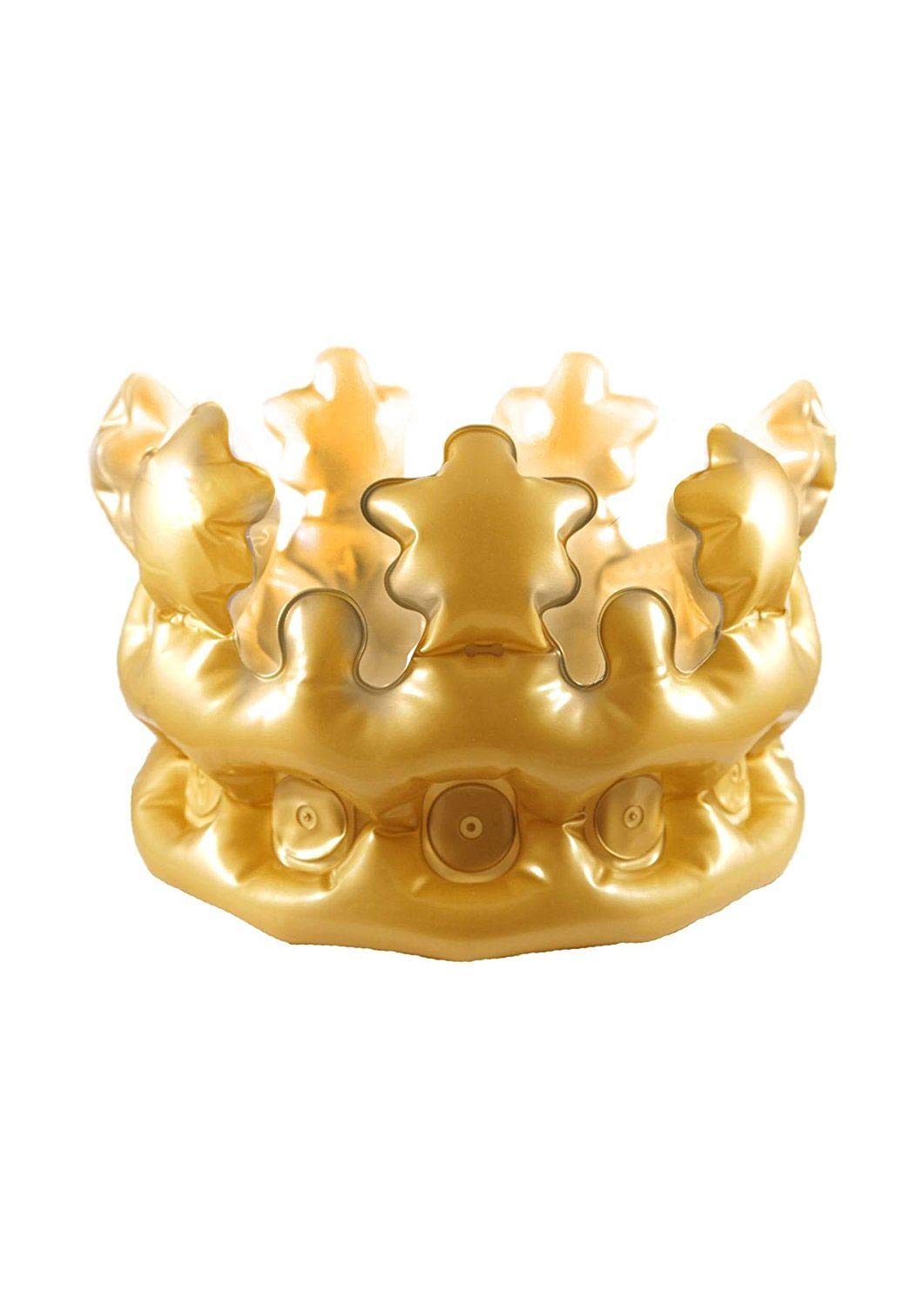 HENBRANDT Inflatable Adult Gold King Queen Crown Fancy Dress Accessory Stag Hen Costume Party