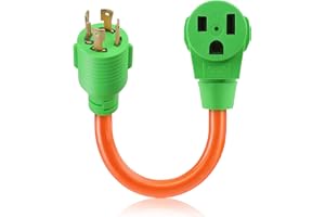 Flameweld Welder Adapter Cord - NEMA L14-30P Twist Locking to 6-50R, 4 Prong Generator to 3 Prong Welder Power Adapter Cord, 125/250V STW 10AWG Generator Cord, UL