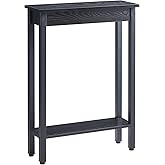 Small Console Table with Shelf Little Narrow Entryway Table Skinny Thin High Tall Display Stand for Entry Hall Hallway, Foyer, as Eextension for Long Behind Couch Sofa Table / Kitchen Countertop