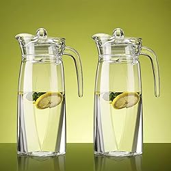 Elsjoy 2 Pack 42 Oz Acrylic Pitcher with Lid and