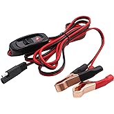 mxuteuk 8FT SAE 16AWG Wire Harness with On/Off Switch Gold Alligator Clips,12V Sprayer Parts Switch Wire Harness with Lamp,for Sprayers,Tractors,ATV,UTV,and Other Battery Power Supplie