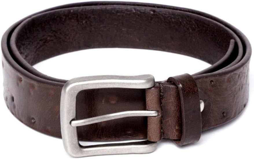Mane Beretta Men's Brown Classic Real Gun Shot Marked Leather Belt (Rawhide Bullet)
