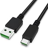 Arzweyk USB C Data Charging Cable Cord Compatible with Razer Wolverine V2 Pro Chroma/BlackWidow V3 Pro/Deathstalker V2 Pro, Ducky One 2 Mini/One 2 Pro Mini Mechanical Keyboard