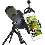 Gosky 20-60 X 80 Porro Prism Spotting Scope- Waterproof Scope for Bird Watching Target Shooting Archery Range Outdoor Activities -with Tripod & Digiscoping Adapter
