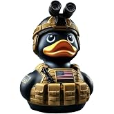 Armed Army Duck, Veteran Tribute Duck, Military Uniform Armed Forces Resin Ducks for Jeeps Ducking, Veterans Memorial Duck Honoring Veterans Rubber Duckies for Veteran Gifts Veterans Day Decor (B)