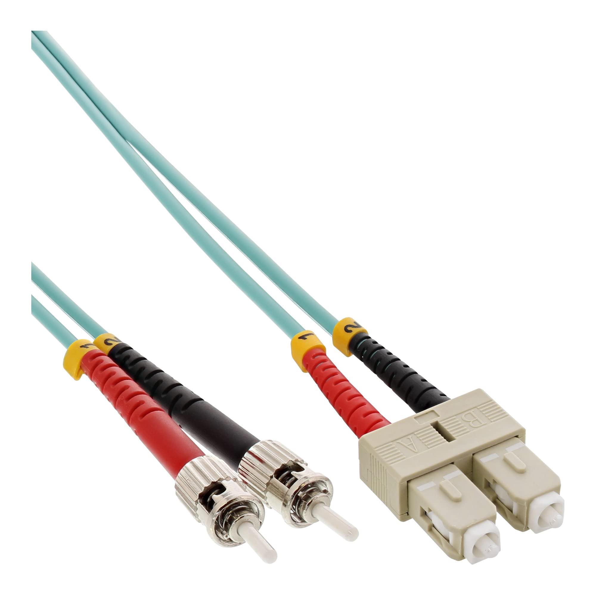 InLine 82504O Fibre Optic Duplex Cable, SC/ST, 50/125µm, OM3, 0.5 m