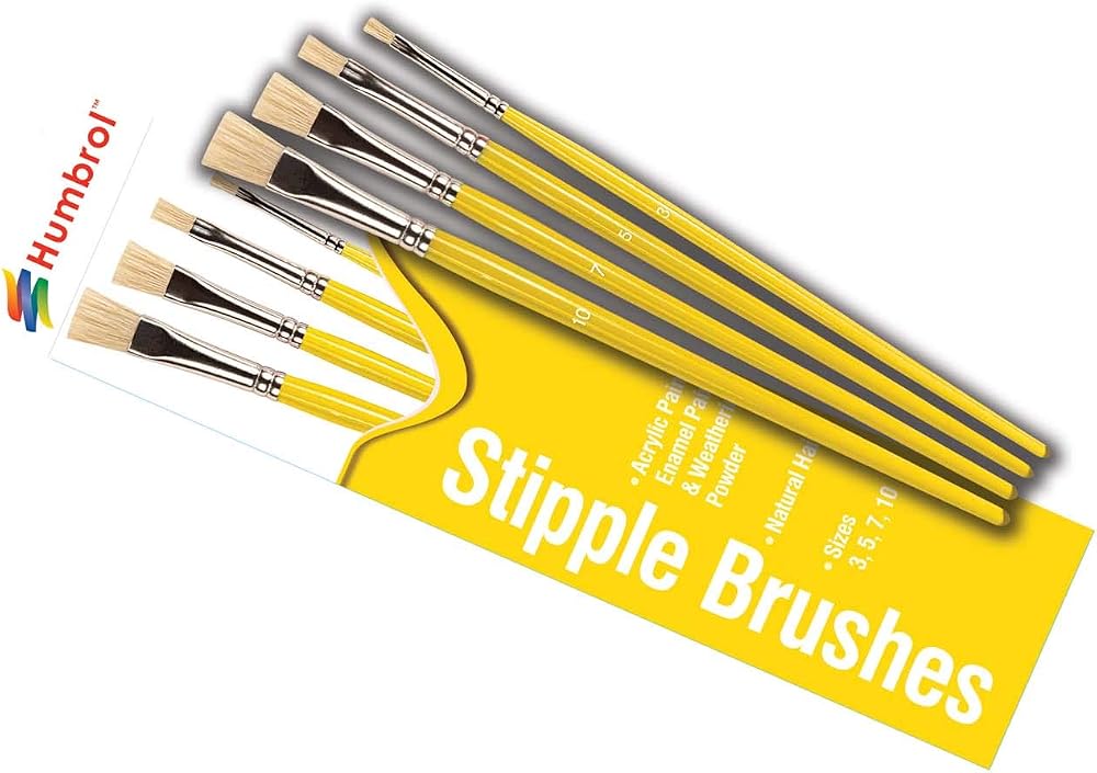 Humbrol Yellow Swab 4 Pack Size 3 5 7 10 Brush Set AG4306