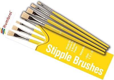 Humbrol Yellow Swab 4 Pack Size 3 5 7 10 Brush Set AG4306