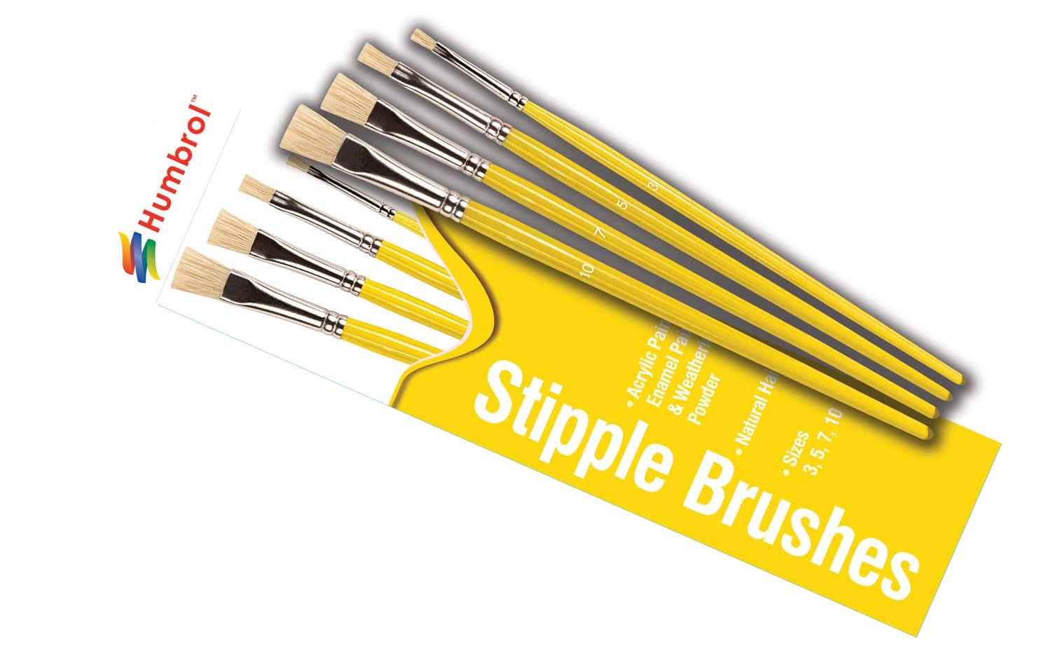 Humbrol 4 Pack Yellow Swab Size 3 5 7 10 Brush Pack