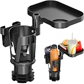 KDD Car Cup Holder Expander - 3 in 1 Cup Holder Adapter with Adjustable Base - Detachable Phone Holder & 360° Rotation Food T