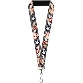 Buckle-Down Lanyard-1.0"-Pin Up Girl Poses Close-up Star & Stripes G