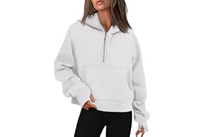 WYNNQUE Womens Hoodies Oversized Sweatshirts Half Quarter Zip Pullover Cropped Long Sleeve Fall Outfits Fashion Clothes