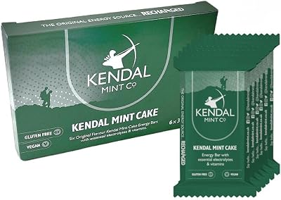KMC Energy Bars Kendal Mint Cake Recharged Vegan Gluten Free 35g Pack of 6