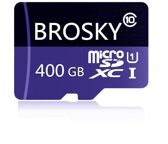 BROSKY Micro SD-Karte 128 GB / 256 GB / 400 GB High-Speed-Klasse 10 Speicher Micro SD SDXC-Karte mit Adapter (400GB)