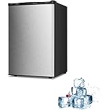 Electactic Mini Chest Freezer Countertop 3.0 Cu.ft Small Freezer Upright Stainless Steel Compact Upright Freezer with Reversi