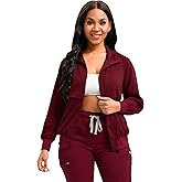 Scrubspro Scrub Jackets long Sleeve Medical Scrub Jackets for Women Zip Front