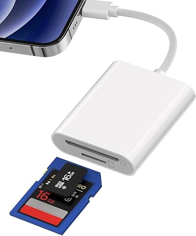 SHUXIA SD/TF Card Reader for iPhone iPad 2 in 1 USB Camera Adapter