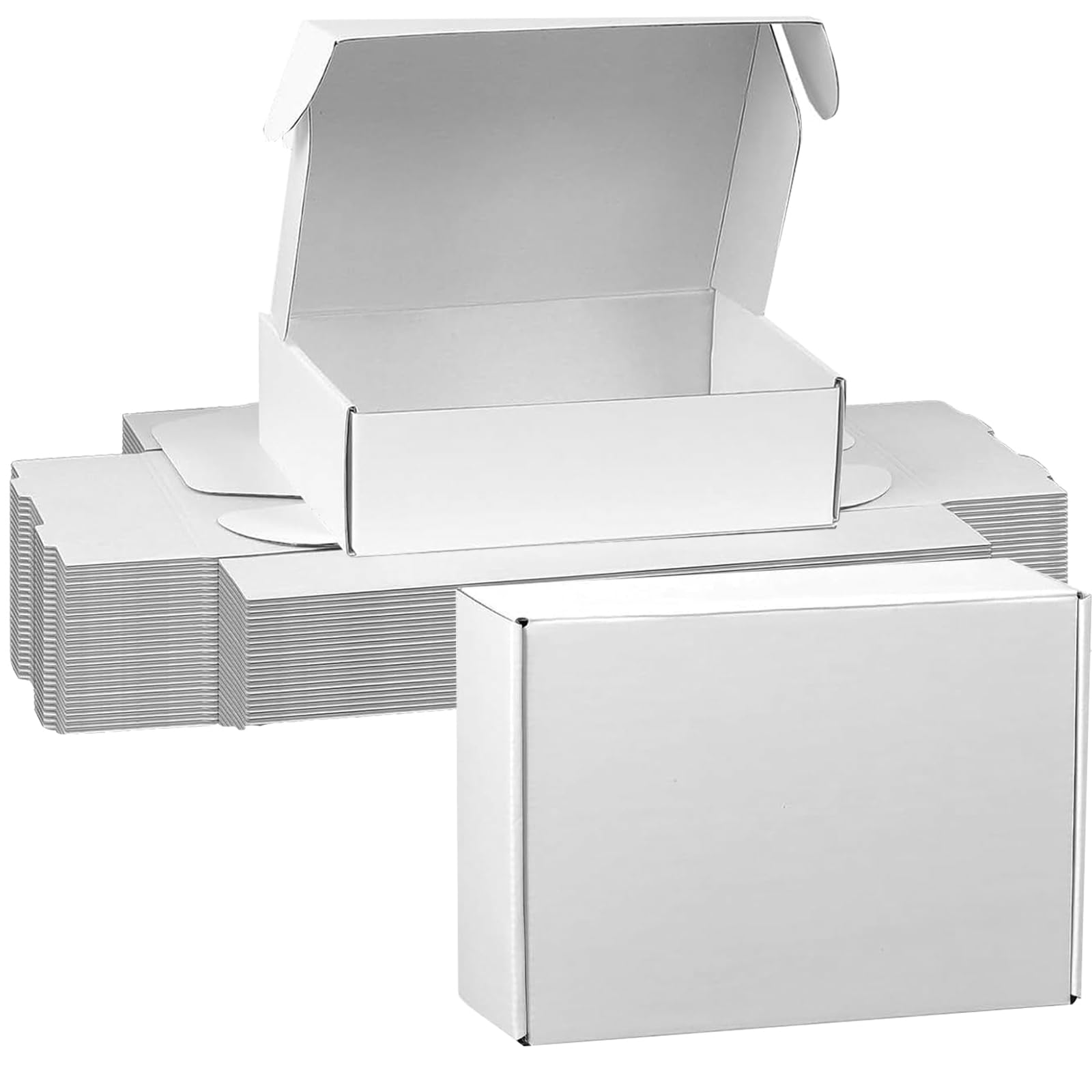 APACALI 50 Pack 150x100x40mm Small Shipping Boxes, 5.9 x 3.9 x 1.5 Inch Small Parcel Boxes, White Cardboard Boxes, Packaging Boxes for Business, Packing, Mailing, Storing, Posting