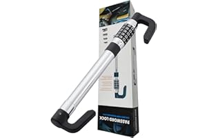 iMonse Steering Wheel Lock Anti-Theft Car Device, Steering Wheel Pedal Brake Password Lock, Steering Wheel to Pedal Within 17Inch to 33Inch Black