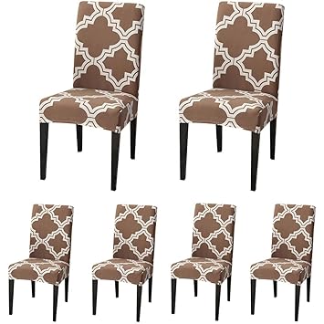Colorbird Moroccan Series Spandex Dining Chair Slipcovers Removable Universal Stretch Chair Protective Covers For Dining Room Hotel Banquet