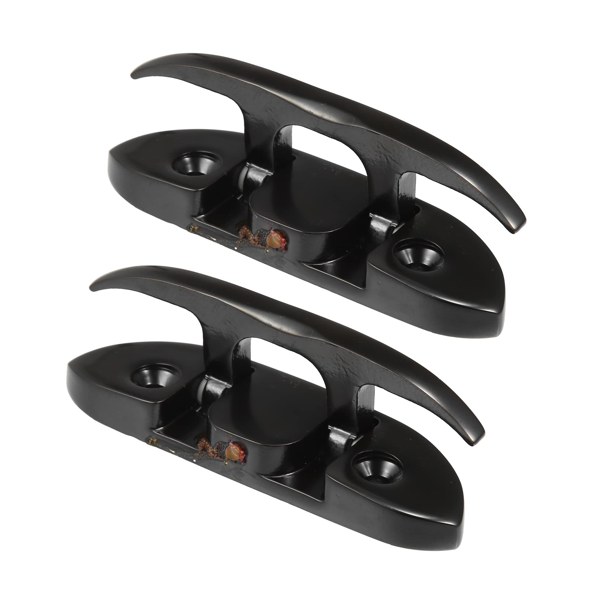 X AUTOHAUX 2 Pcs 5" 120mm Stainless Steel Boat Flip Up Dock Cleat Handle Black