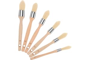ZJRDYYK Round Paint Brush for Trim, 3 Pack / 6 Pack Small Paint Brushes for Touch Ups, Acrylic Painting, Art, Furniture, Wall